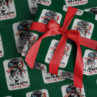 American Mexican Roots Wrapping Paper Roll Messy Bun Mexico America Half American Flag - Wonder Print Shop