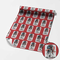 American Mexican Roots Wrapping Paper Roll Messy Bun Mexico America Half American Flag - Wonder Print Shop