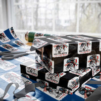 American Mexican Roots Wrapping Paper Roll Messy Bun Mexico America Half American Flag - Wonder Print Shop