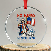 American Patriot George Washington No Kings Crystal Glass Ornament Political Humor Gift