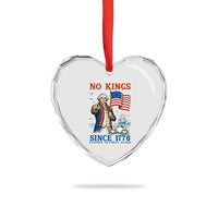 American Patriot George Washington No Kings Heart Crystal Glass Ornament Political Humor Gift