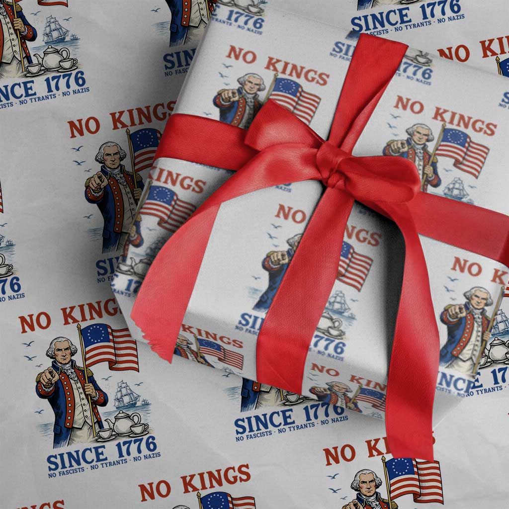 American Patriot George Washington No Kings Wrapping Paper Roll Political Humor Gift
