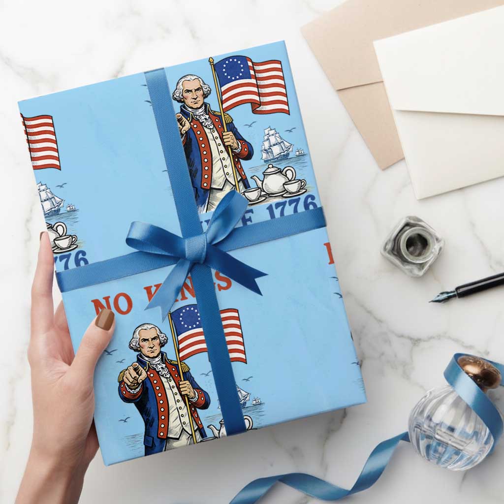 American Patriot George Washington No Kings Wrapping Paper Roll Political Humor Gift