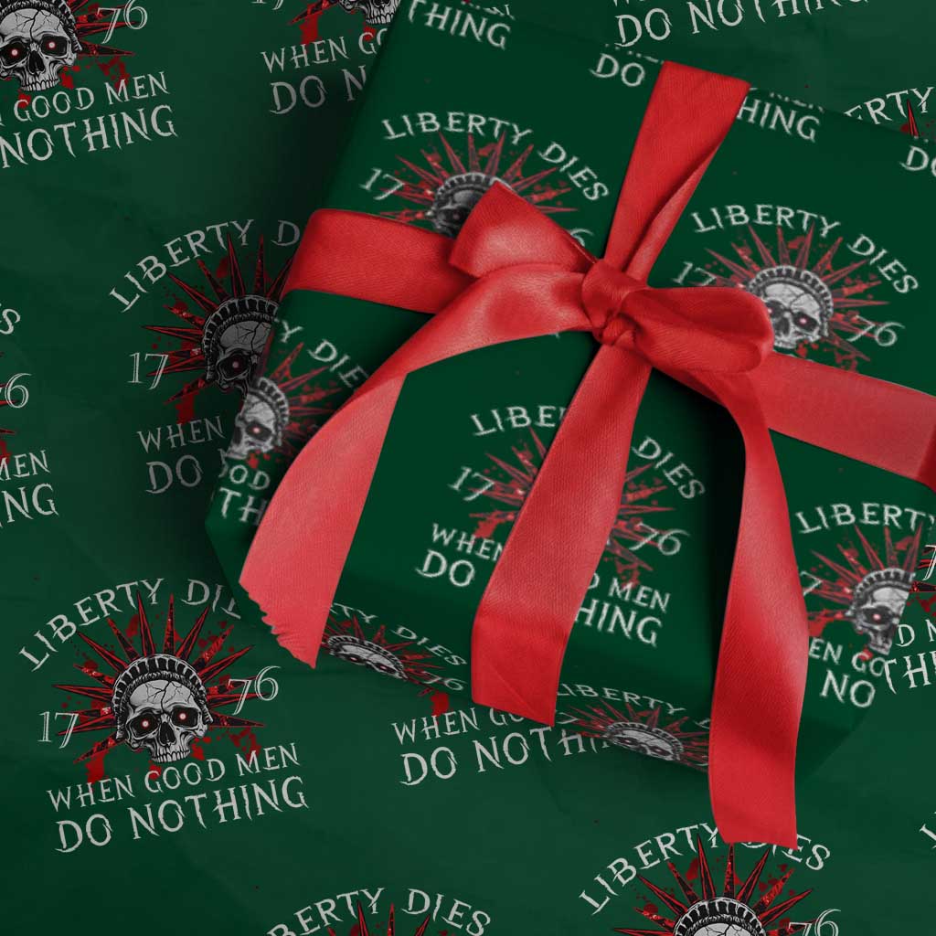 American Patriotic Skull Wrapping Paper Roll Liberty Dies When Good Men Do Nothing US Patriot Military - Wonder Print Shop