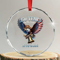 American Rodeo 250th Anniversary Crystal Glass Ornament Western Cowboy Eagle Patriotic 4th of July
