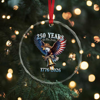 American Rodeo 250th Anniversary Crystal Glass Ornament Western Cowboy Eagle Patriotic 4th of July