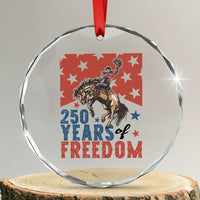 American Rodeo 250th Anniversary Crystal Glass Ornament Western Cowboy Patriotic Fourth of July