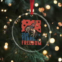 American Rodeo 250th Anniversary Crystal Glass Ornament Western Cowboy Patriotic Fourth of July