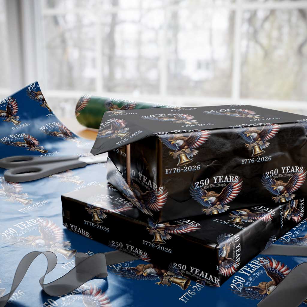 American Rodeo 250th Anniversary Wrapping Paper Roll Western Cowboy Eagle Patriotic 4th of July