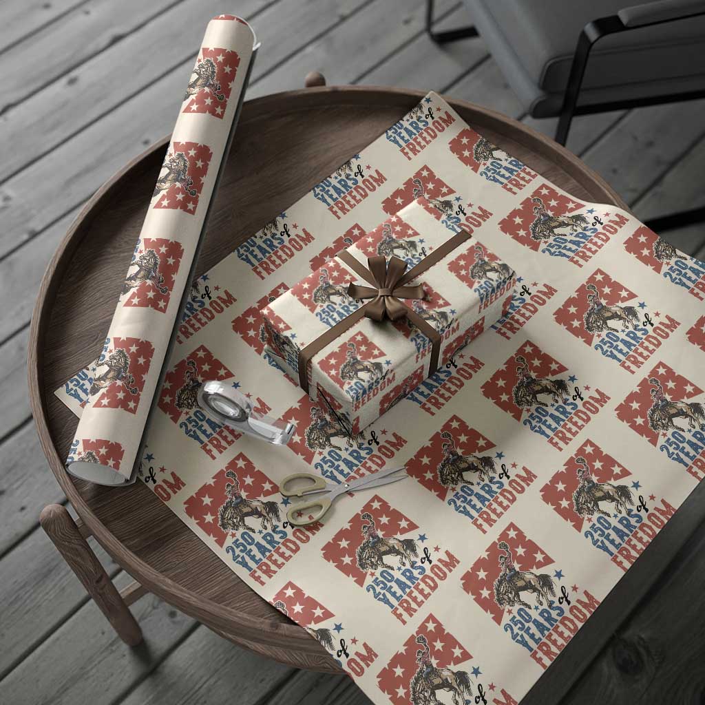 American Rodeo 250th Anniversary Wrapping Paper Roll Western Cowboy Patriotic Fourth of July