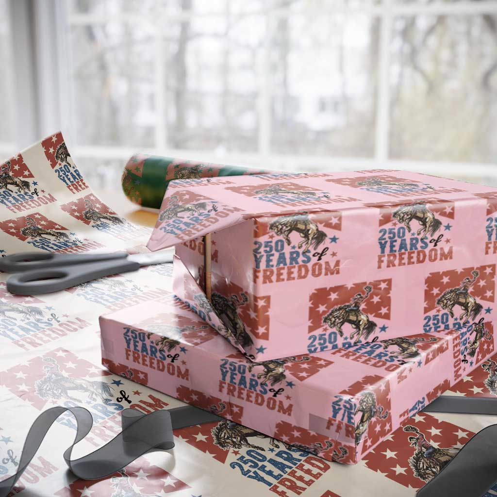 American Rodeo 250th Anniversary Wrapping Paper Roll Western Cowboy Patriotic Fourth of July