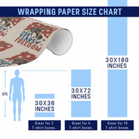 American Rodeo 250th Anniversary Wrapping Paper Roll Western Cowboy Patriotic Fourth of July
