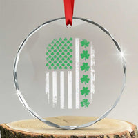 American Shamrock Flag Crystal Glass Ornament Lucky St Patricks Day TS02