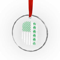 American Shamrock Flag Crystal Glass Ornament Lucky St Patricks Day TS02