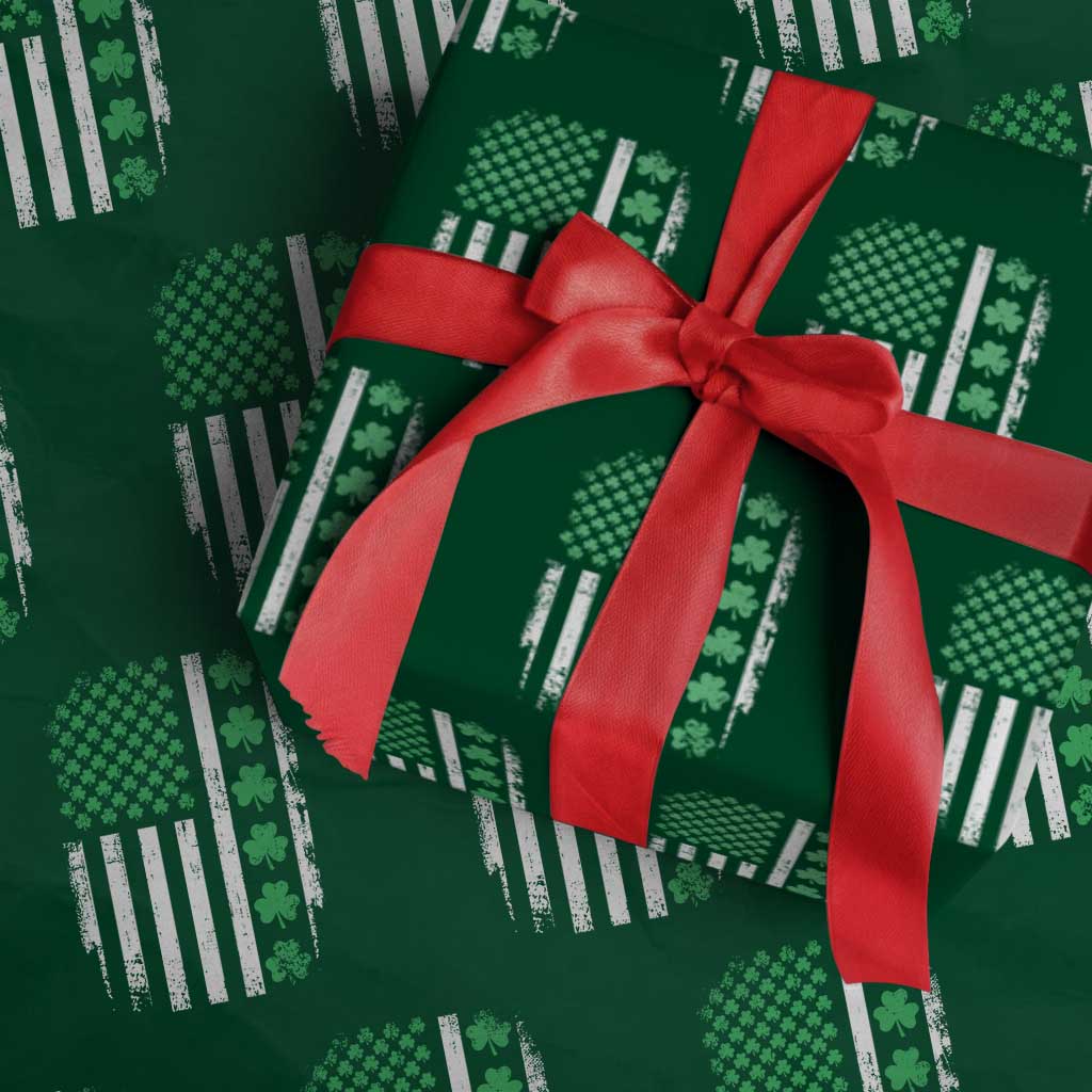 American Shamrock Flag Wrapping Paper Roll Lucky St Patricks Day - Wonder Print Shop