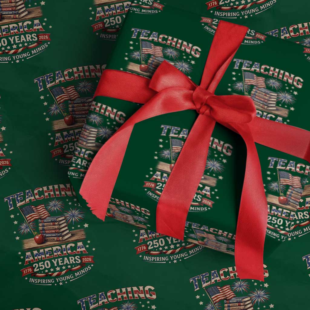 American Teacher Gift Wrapping Paper Roll Inspiring Young Minds 250th Anniversary