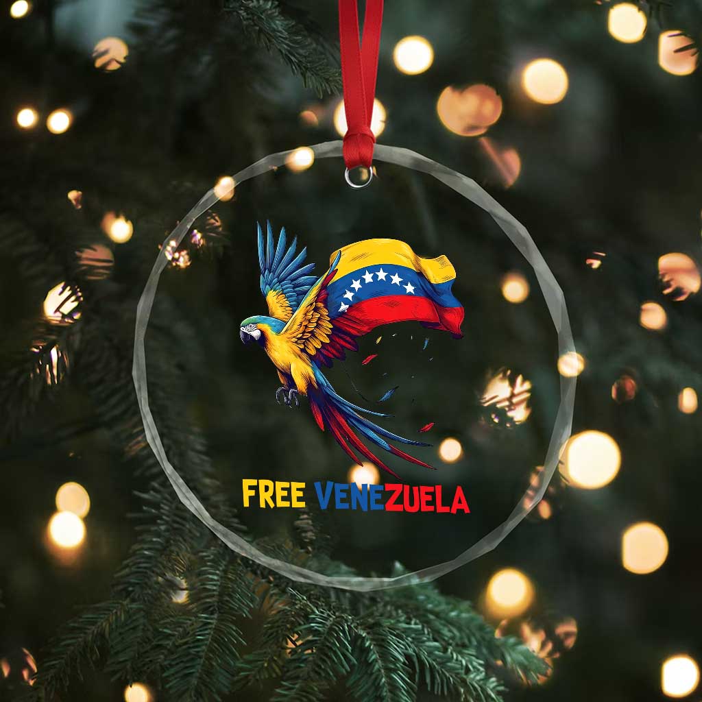 American Venezuela Support Freedom Crystal Glass Ornament Venezuelan Free - Wonder Print Shop