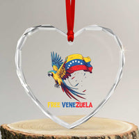 American Venezuela Support Freedom Heart Crystal Glass Ornament Venezuelan Free - Wonder Print Shop