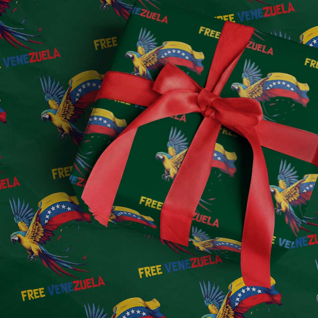 American Venezuela Support Freedom Wrapping Paper Roll Venezuelan Free - Wonder Print Shop