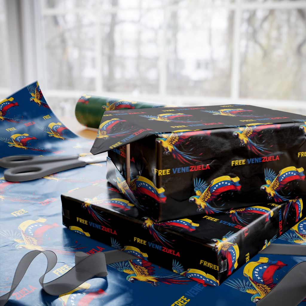 American Venezuela Support Freedom Wrapping Paper Roll Venezuelan Free - Wonder Print Shop