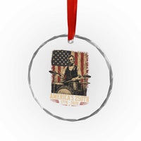 America's 250th Abraham Lincoln Playing Guitar 1776 2026 Crystal Glass Ornament Funny Electric Guitar Player