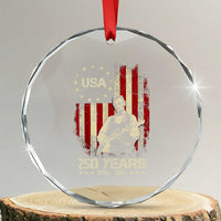 America's 250th Abraham Lincoln Playing Guitar Crystal Glass Ornament