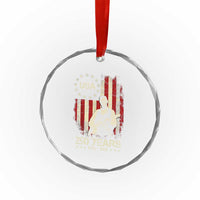 America's 250th Abraham Lincoln Playing Guitar Crystal Glass Ornament