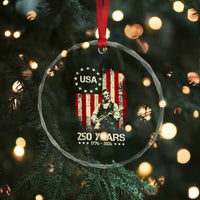 America's 250th Abraham Lincoln Playing Guitar Crystal Glass Ornament