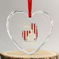 America's 250th Abraham Lincoln Playing Guitar Heart Crystal Glass Ornament