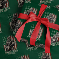 Americas 250th Anniversary 1776-2026 Bigfoot Rock Star Wrapping Paper Roll Playing Electric Guitar Distressed American Flag Graphic
