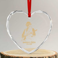 America's 250th George Washington Rock Star Heart Crystal Glass Ornament Funny Electric Guitar Player Vintage 1776 to 2026 Semiquincentennial