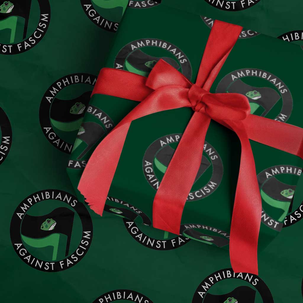 Amphibians Against Fascism Wrapping Paper Roll Anti-Fascist Frog Logo Portland Protest - Wonder Print Shop