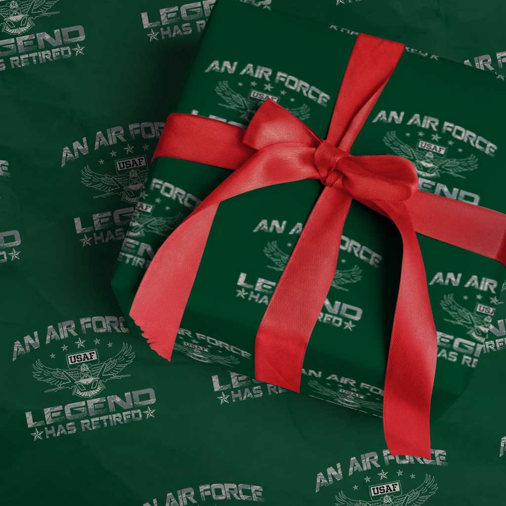 An Air Force Legend Has Retired Wrapping Paper Roll Vintage Camo US Veteran - Wonder Print Shop