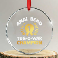 Anal Bead Tug O War Champion Funny Offensive Crystal Glass Ornament Inappropriate Adult Humor Gold - Wonder Print Shop