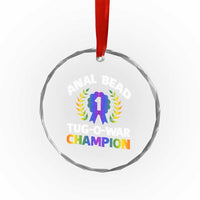 Anal Bead Tug O War Champion Funny Offensive Crystal Glass Ornament Inappropriate Adult Humor Rainbow - Wonder Print Shop