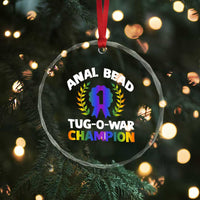 Anal Bead Tug O War Champion Funny Offensive Crystal Glass Ornament Inappropriate Adult Humor Rainbow - Wonder Print Shop