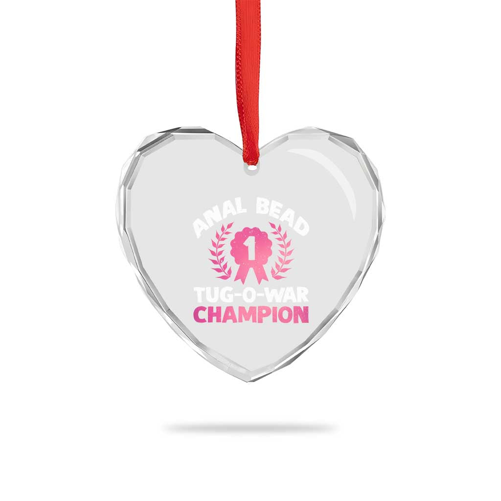 Anal Bead Tug O War Champion Funny Offensive Heart Crystal Glass Ornament Inappropriate Adult Humor Pink - Wonder Print Shop
