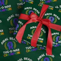 Anal Bead Tug O War Champion Funny Offensive Wrapping Paper Roll Inappropriate Adult Humor Rainbow - Wonder Print Shop