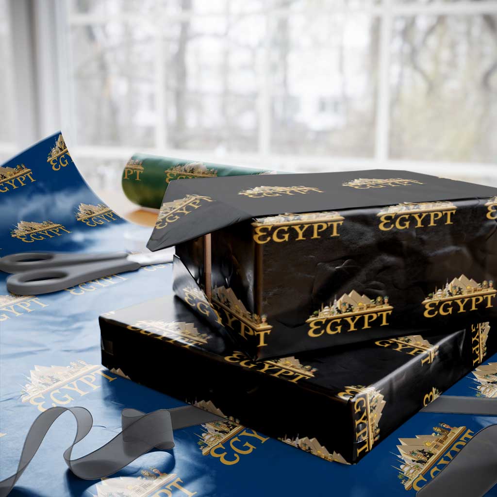 Ancient Egypt Pyramids Sphinx Graphic Wrapping Paper Roll Vintage Egypt Anubis History Buff Travel Souvenir