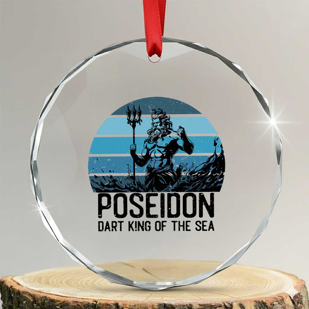 Ancient Greek Mythology Poseidon Dartist Crystal Glass Ornament Dart King Of The Sea Trident - Wonder Print Shop