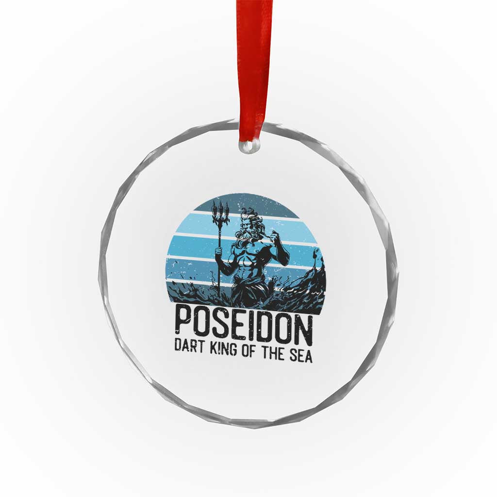 Ancient Greek Mythology Poseidon Dartist Crystal Glass Ornament Dart King Of The Sea Trident - Wonder Print Shop