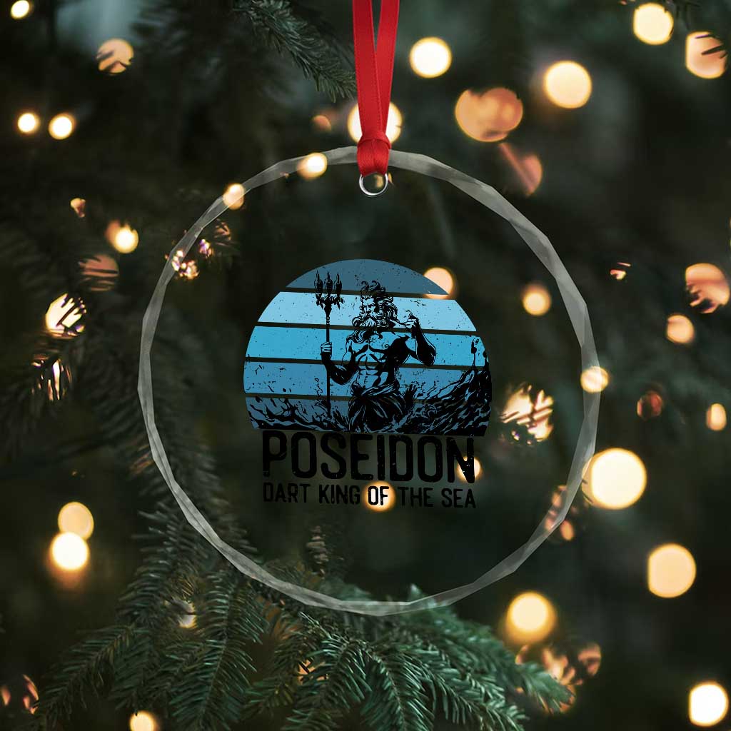 Ancient Greek Mythology Poseidon Dartist Crystal Glass Ornament Dart King Of The Sea Trident - Wonder Print Shop