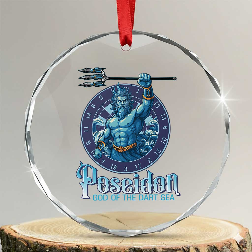 Ancient Greek Mythology Poseidon Dartist Crystal Glass Ornament God Of The Dart Sea Trident - Wonder Print Shop