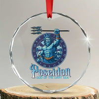 Ancient Greek Mythology Poseidon Dartist Crystal Glass Ornament God Of The Dart Sea Trident - Wonder Print Shop