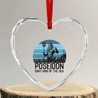 Ancient Greek Mythology Poseidon Dartist Heart Crystal Glass Ornament Dart King Of The Sea Trident - Wonder Print Shop