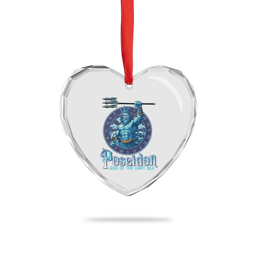 Ancient Greek Mythology Poseidon Dartist Heart Crystal Glass Ornament God Of The Dart Sea Trident - Wonder Print Shop
