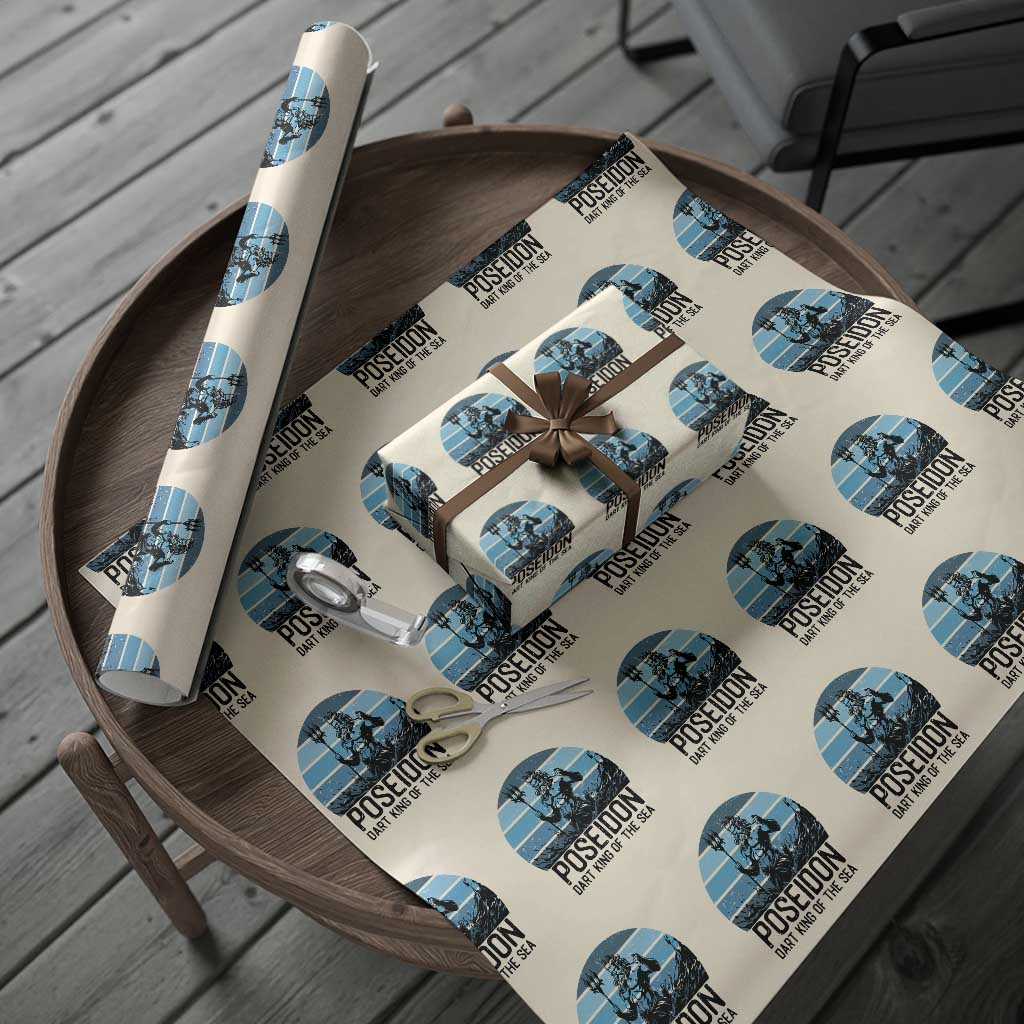 Ancient Greek Mythology Poseidon Dartist Wrapping Paper Roll Dart King Of The Sea Trident - Wonder Print Shop