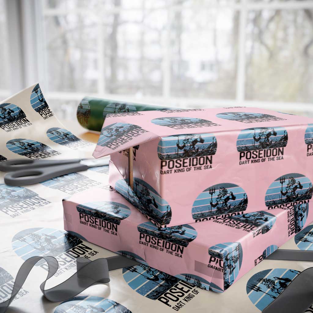 Ancient Greek Mythology Poseidon Dartist Wrapping Paper Roll Dart King Of The Sea Trident - Wonder Print Shop