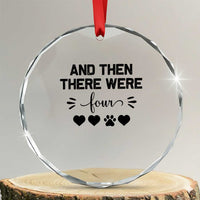 And Then There Were Four Crystal Glass Ornament Pregnancy Baby Announcement With Dog TS10
