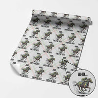 And They’re Off Colorful Horse Racing Sketch Wrapping Paper Roll Jockey and Thoroughbred Sprinting Race Day